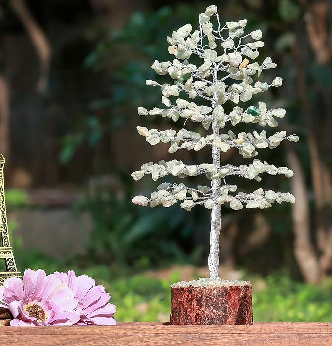 "Green Jade Healing Crystals Tree Bonsai Desk Decor for Women Green Room & Office Decor Spiritual Gift Meditation Crystals Home room decor cute house warming gifts for women Mom Birthday her - 10"""